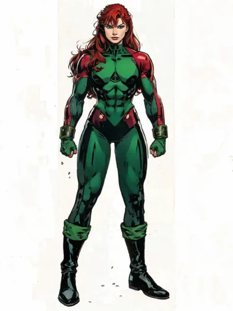 high resolution, red-haired.heroina,dc comics