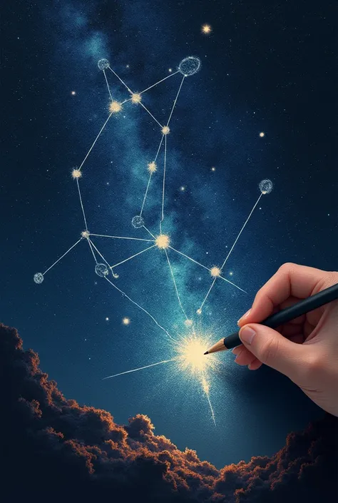 Orion constellation being drawn





