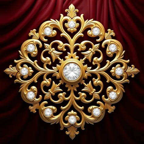 luxury pattern gold carved with twelve diamonds mark, absolute circle.