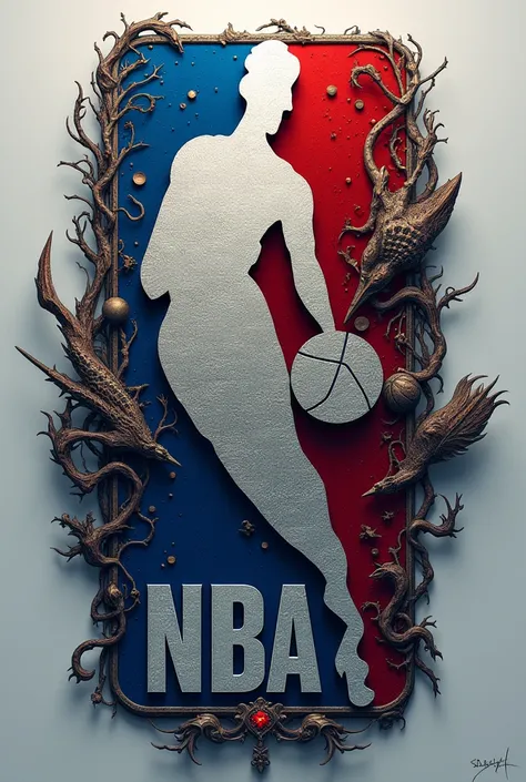 I want you to make a logo with the name NBA. I want you to relate this logo with ff and basketball.