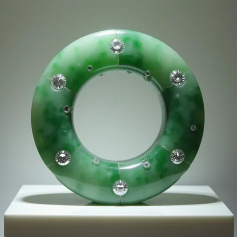 Jade carved with twelve diamonds mark, absolute circle.