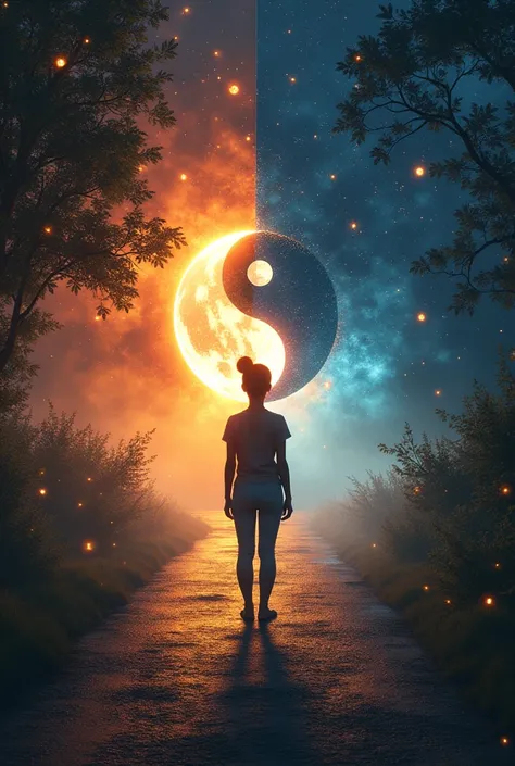 haz una imagen de esto: my tiktok trend is called "sometime you have to choose yin or yang in every situation". The first situation: you have to make a choice between partying or staying at home, your yin side is to stay at home, relax, meditate or rest, a...