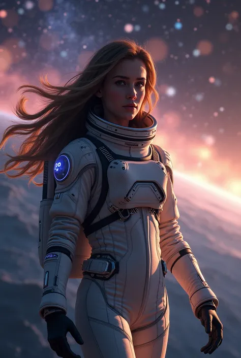 Brown haired girl astronaut