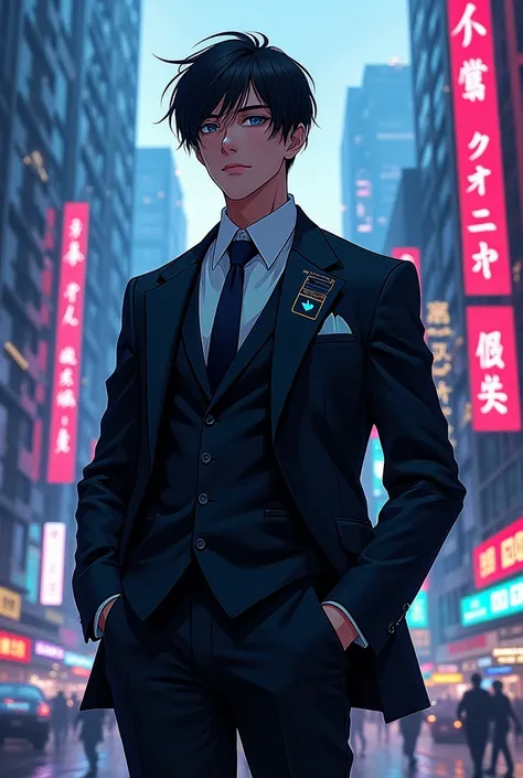 Black anime cyberpunk lawyer
