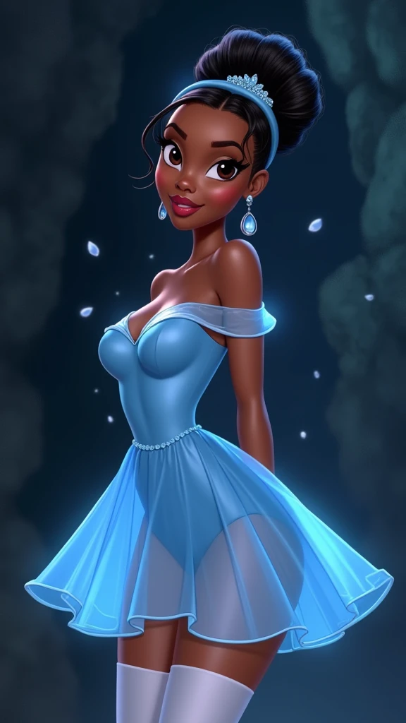 (disney princess  Tiana) , (disney art style v1) , art in the style of disney, disney artstyle, princess portrait, disney character style, beautiful princess, (in style of disney animation) , official art, disney concept art , (XLabs F.9 Realism Tiana V9),...