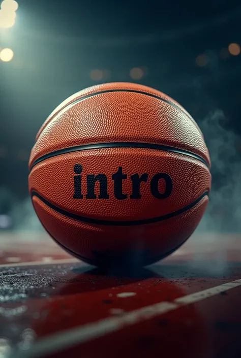 Very epic image of basketball with a text in the middle that says "intro"