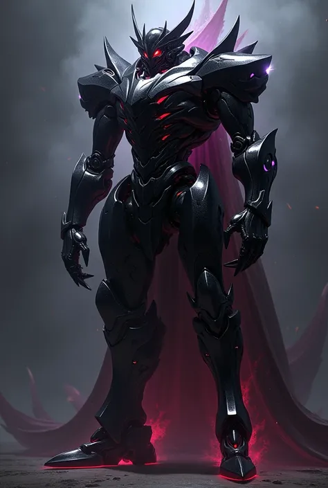 robot: "Nightmare Omega"
1. Visual Appearance:
Dark and ominous style: The Nightmare Omega has a design that reflects its name: a shiny black armor, almost like a polished obsidian, with red and purple metallic touches that shine under the light. Its lines...