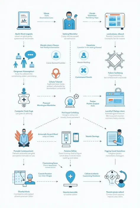 Flow chart for remote patient monitoring in English 