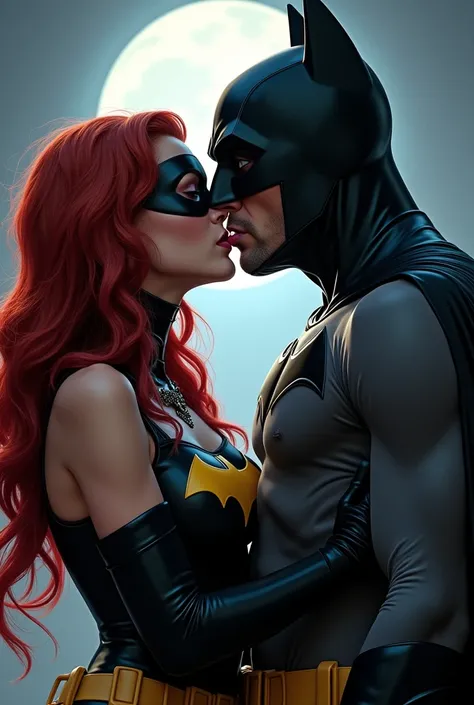 Batgirl giving Batman a blowjob