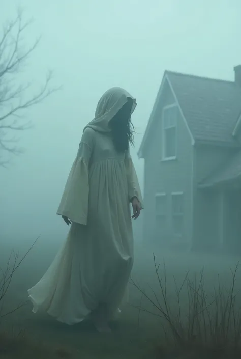 Many days ago a strange woman appeared in front of the house on a foggy morning.