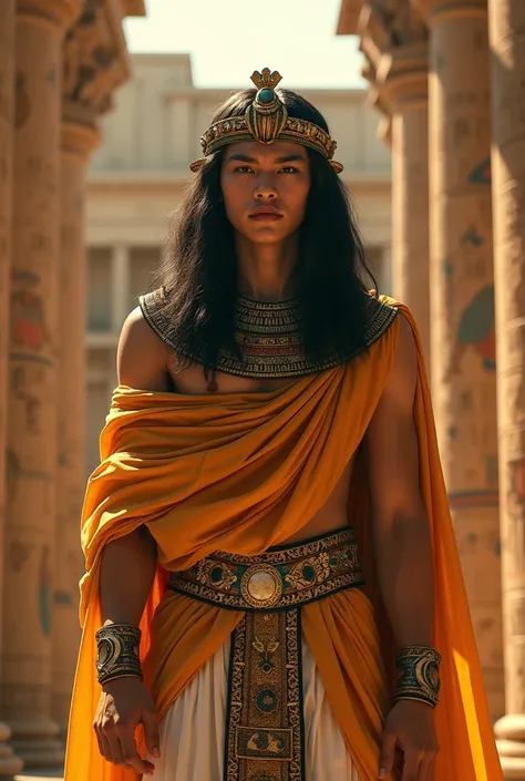 jimin king of ancient egypt with big hair 