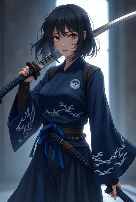 Shiori is a woman. Her hair is black and she wears it at shoulder length., always loose and slightly wavy at the ends, His eyes are a deep brown color, And his uniform is an adaptation of the classic outfit of the demon hunters of kimetsu no yaiba , but wi...