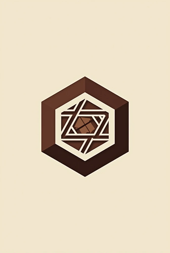 Create a logo with your phrase about selling brownies with geometric figures, that can be drawn and with more details, make the striking geometric figure of hexagonal, more drawable