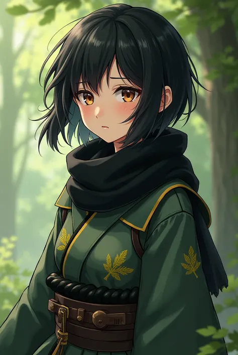 Tsuyu is a young girl with short black hair, which reaches just below the ears, with a slightly disheveled style that gives the impression that he is always on the move. Her eyes are a warm brown color and her uniform mixes the traditional aesthetics of hu...