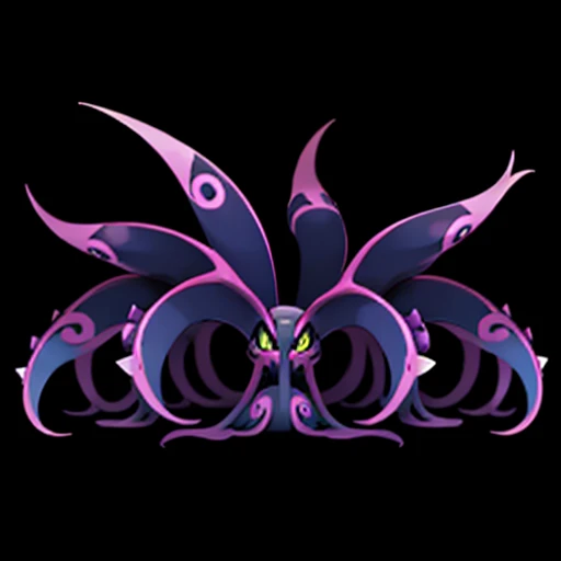 pkmn, black background, several tentacles,
