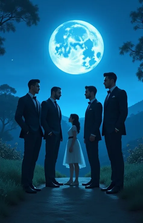 The Four Handsome man and A Simple girl blue moon
