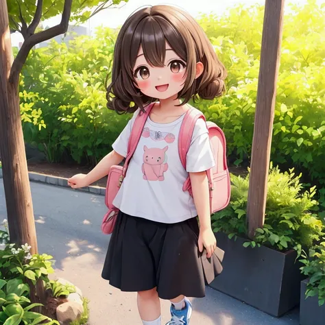 Focus on the face、Hina is、In early teenage elementary school、A bright and lively girl。Short light brown hair、It sways softly every time it moves actively.、It symbolizes her cheerful personality.。The bangs are cut slightly unevenly above the eyes.、Enhances ...