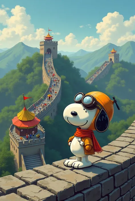 woodstock,snoopy,At the Great Wall