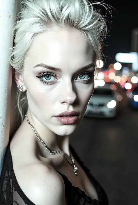 White hair, White hair, messy hair, Blue eyes, beautidful eyes, extremely detailed eyes and face, Beautiful detailed eyes, ultra detailed, light on the face, light skin, An 1 girl, I am the most beautiful woman. Cute face. Depth of field, cinematic lightin...