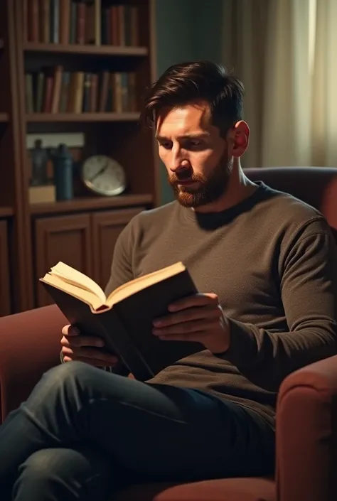 Messi reading a book 