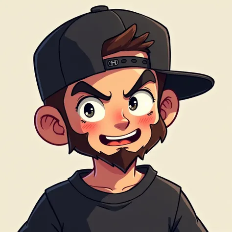  short beard cartoon with black cap and sweatshirt, mischievous smile, 2d illustration detalhada, lofi portrait, jazza e rossdraws, Anime digital illustration, commission for high resolution, 2d matte illustration, digital cartoon painting, Procriar Illust...