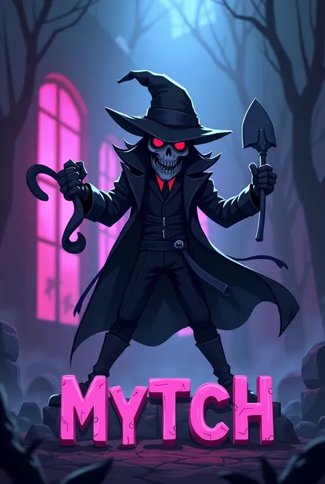 create a brawl stars profile picture with the brawler Mortis and the name Mytch written
