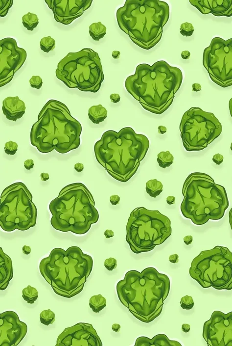 Lettuce cartoon pattern for background. Many lettice in different sizes