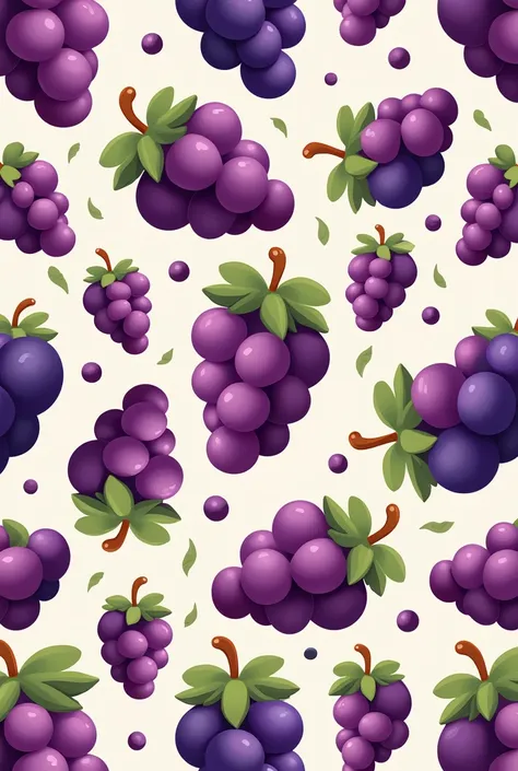 Grapes cartoon pattern for background. Many grapes in different sizes