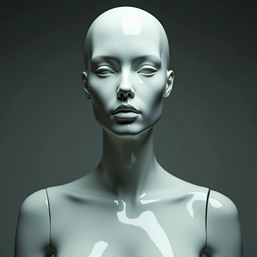 Generate mannequin Portrait Style image , mannequin White , Photo Style Portrait , Photorealistic, Portrait Photography, Realism, Cinematography, Cinematic, Ray Tracing, Film Grain, High Resolution, Masterpiece, High Quality, Super Detailed, UHD, Best Qual...