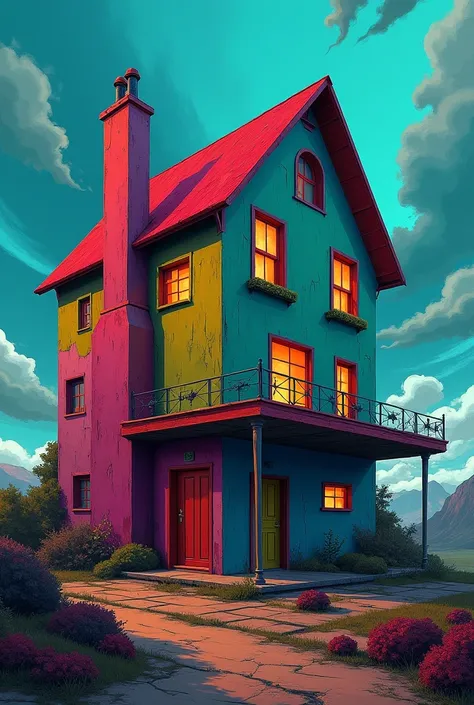 Colorful house but with a tense atmosphere 