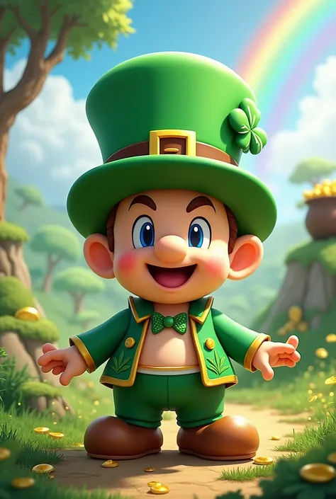 Video game Toad as a leprechaun. 