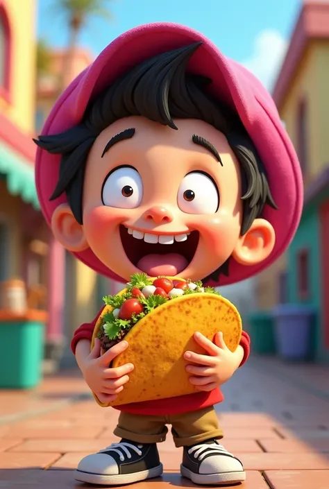 cartoon timmy turner from fairly oddparents eating a taco