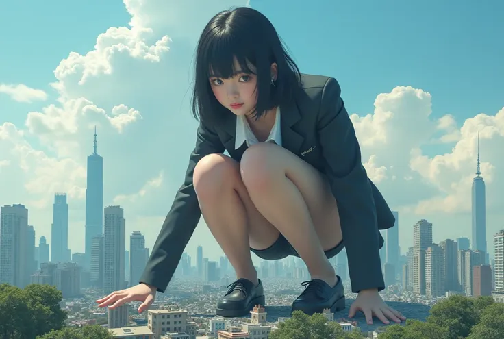 (Japanese Giant girl), (Super Best masterpiece girls Raw Photography Art), (16k, Highest quality, Ultra-high resolution, RAW Photos), (It&#39;s so unrealistic., With unparalleled depiction, It&#39;s such an unfathomable sight, An unprecedented and shocking...