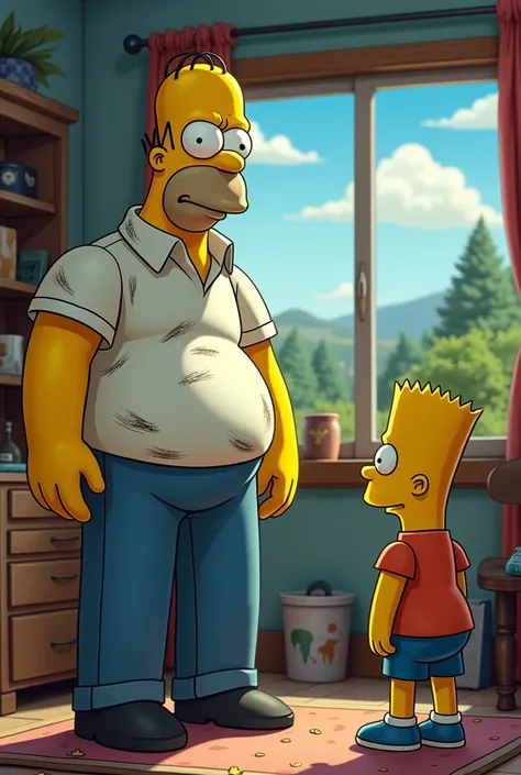 Realistic Homer Simpson sending Bart to Guatemala