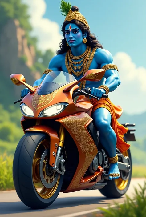 Lord krishna on bike 