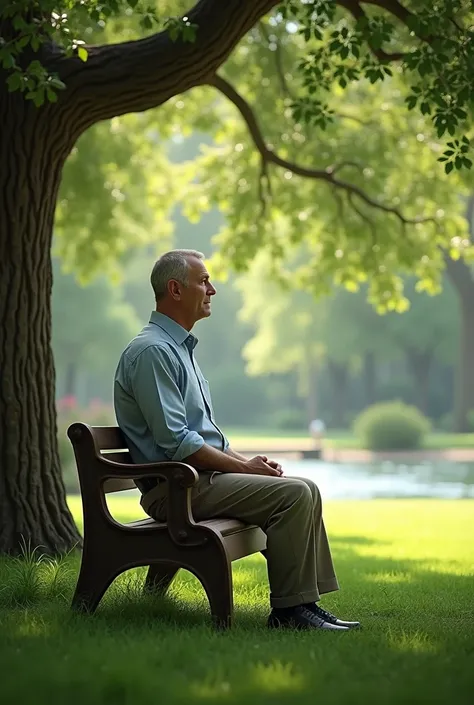 A men setting in park 