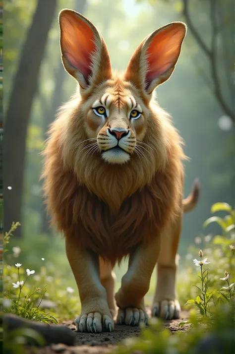 Lion and rabbit in one body