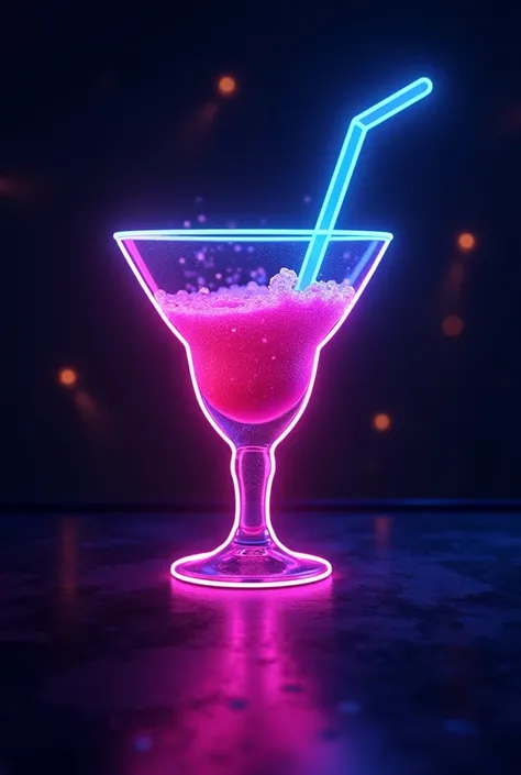 A logo that has a cocktail and says " icepop slushies"  in pink and blue neon club style