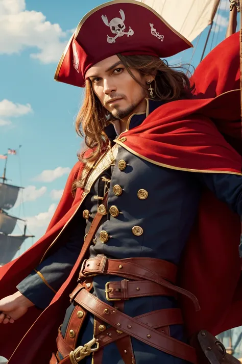 Pirate with a red cape