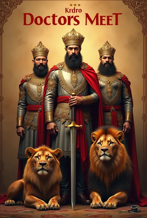 Poster 
Mention title on Poster KRDRO Doctors Meet
Inculde combined photos of Rajput Kings,Lions,Swords,Shield,Medical symbols like stethoscope.Use better picture of indian rajput Kings
