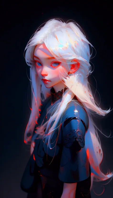 anime girl with white hair and blue eyes in a black dress, girl with white hair, anime style. 8k, anime style 4 k, perfect white haired girl, artwork in the style of guweiz, portrait anime girl, digital anime art, beautiful anime portrait, girl with white ...