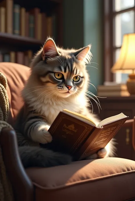 Cat with a book 