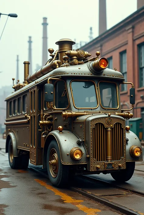 steampunk bus sideview
