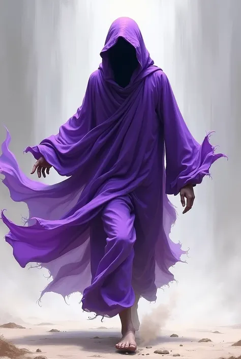 the purple cloth person who walks quickly, the passionate .