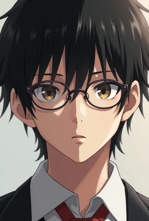 An image of Akira Asai from the anime Yofukashi no Uta wearing glasses