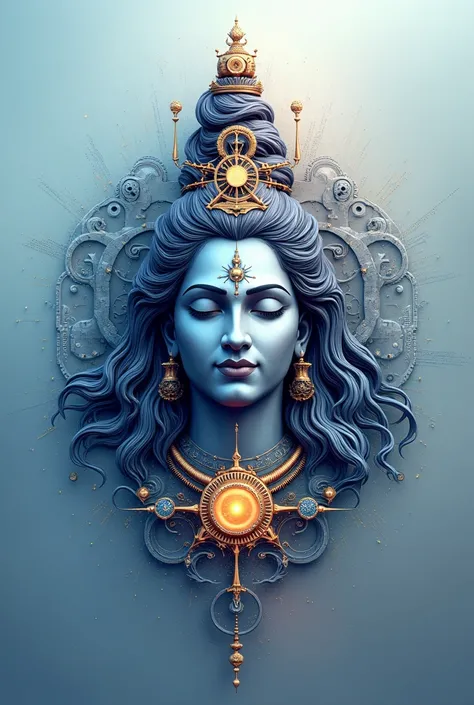 Generate a unique 3D logo of a institute named, Shiv Shakti technologies and Training Institute, the logo should show Shiva and Parvati symbols