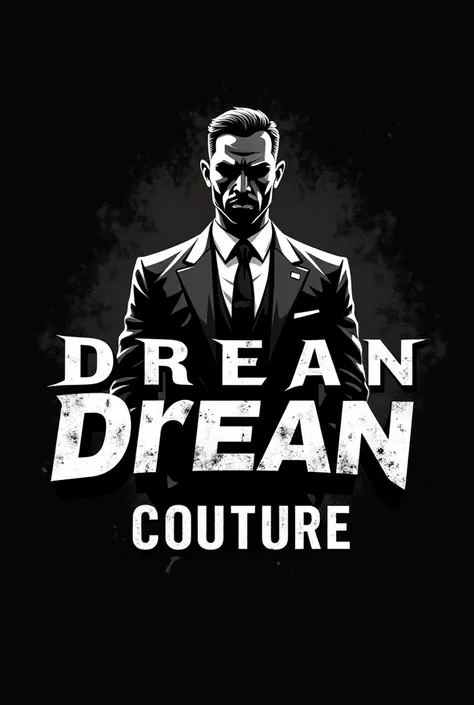 Logo of my brand DREAN COUTURE in gangster format with black and white colors