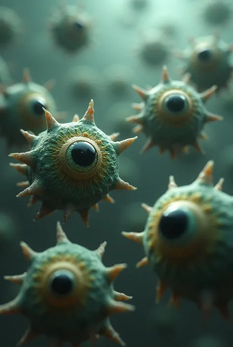 Bacteria with eyes looking at us
