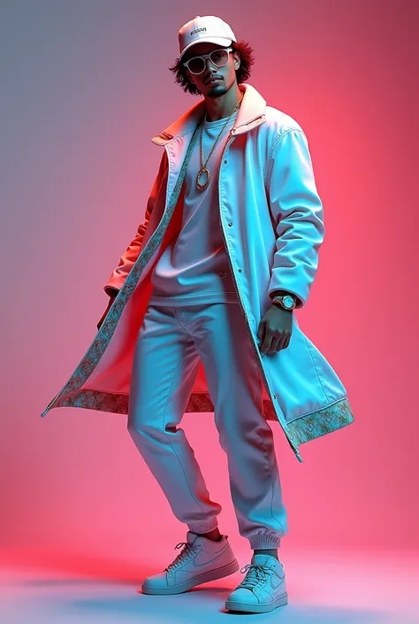 a man, in a dynamic pose, cap, glasses, long shirt, designed by Gucci::3, tumblr, inspired by Yanjun Cheng style, digital art, meme lofi internet girl, trend in dezeen, catalog photo, 3 d render beeple, rhads and lois van baarle, cartoon style illustration...