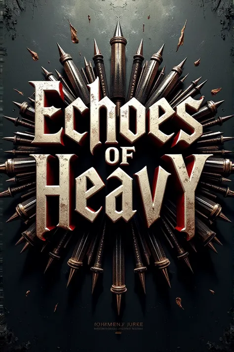 create a poster "Echoes of Heavy":

1. **Impactful Typography**: Use a bold and aggressive font, perhaps with a worn or metallic effect.

2. **Elementos visuais**: Incorporate sound waves or visual echoes, like lines that expand from the text.

3. **Cores*...